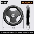 thumbnail image 4 of MAGMA Virgin Rubber 2-Inch Cast Iron Olympic Grip Plates, for Strength Training, Weightlifting, Muscle Toning, Weight Loss & Crossfit, 4 of 9