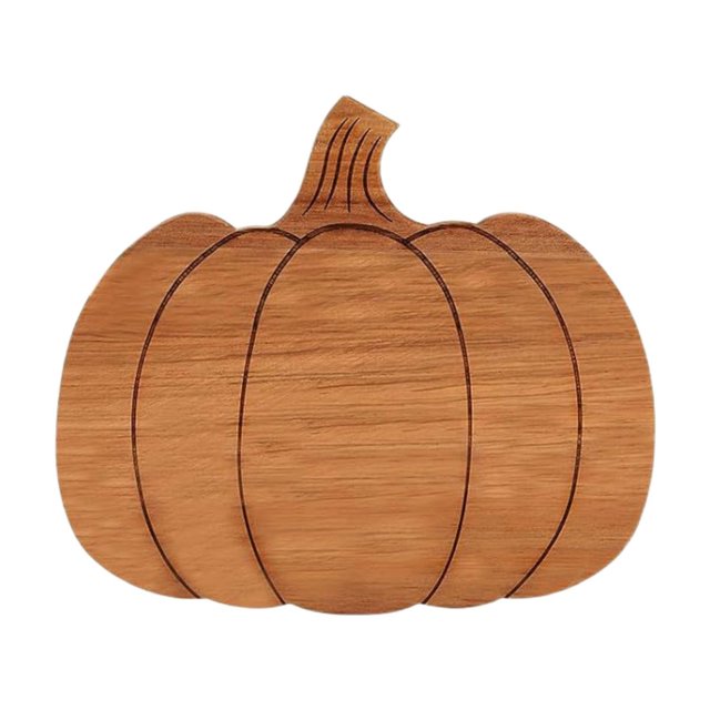 Elodie Planche à Découper en Forme de Citrouille, Planche de Service en Bois Lisse, Présentant un Motif de Citrouille Festif. Idéale comme Planche de charcuterie, Planche à Hacher Ou Décoration des Fêtes. Dimensions : 19,5 cm x 1,5 cm x 17 cm.