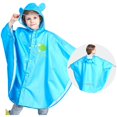 thumbnail image 1 of Children‘s Boys Girls Dinosaur Rainbow Printed Button Rain Jacket Hooded Windproof Raincoat, 1 of 2