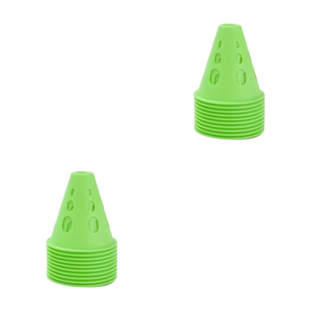 Decodeary 10 Pcs/Ensemble Pile de Patinage à Roulettes Robuste et Résistante aux Intempéries pour Activités Intérieures/extérieures Durable Vert 2Ensemble