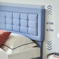 thumbnail image 4 of VECELO Twin Size Upholstered Bed Frame, Modern Platform Bed Frame with Adjustable Button Tufted Headboard for Bedroom, No Box Spring Needed, Easy Assembly, Light Blue, 4 of 6