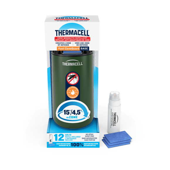 Thermacell Répulsif à moustiques alimenté par combustible Fuel‑ZoneGuard Base avec recharge de 12 heures