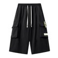 thumbnail image 3 of asjyhkr Shorts Cargo Capri 3/4 Longs pour Hommes Shorts de Randonnée Légers avec Multiples Poches (M-4TG), 3 of 5