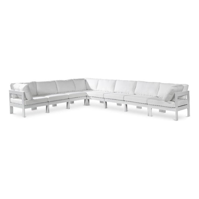 Meridian Furniture Nizuc Sectionnel Modulaire de Patio Extérieur Blanc