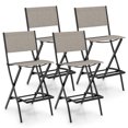 thumbnail image 1 of Gymax Folding Bar Stools Set of 4, Coffee, 1 of 8
