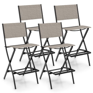 Gymax Folding Bar Stools Set of 4, Coffee