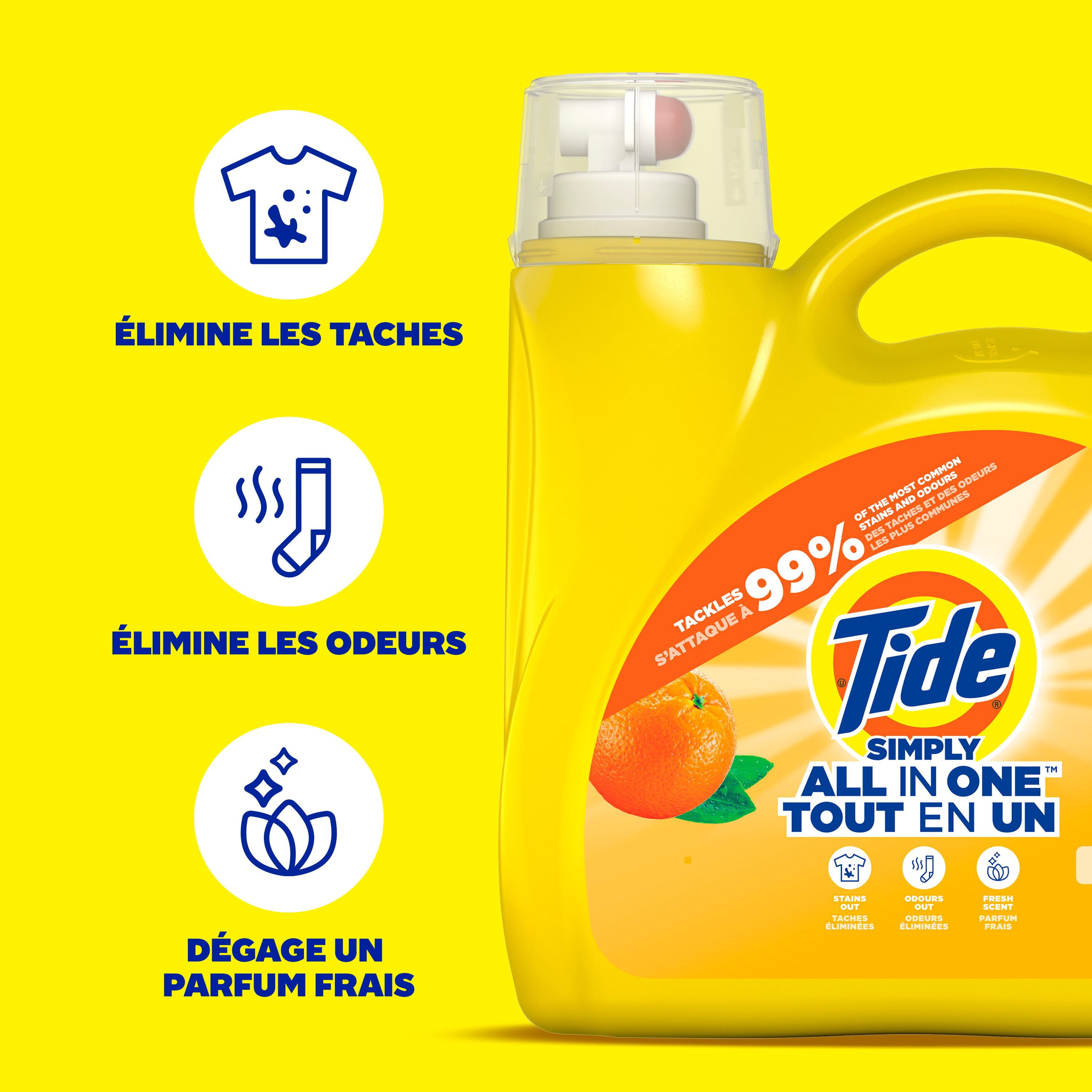 Tide Simply All-In-One Liquid Laundry Detergent, Orange Blossom Scent, 107 Loads, 4.16 L