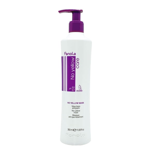 Fanola Masque Capillaire Sans Jaune avec Pigments Violets pour Éliminer les Tons Jaunes Indésirables et le Brassière pour Cheveux Platine, Blond Clair, Gris, Décoloré Ou Mélangés - 3.38oz
