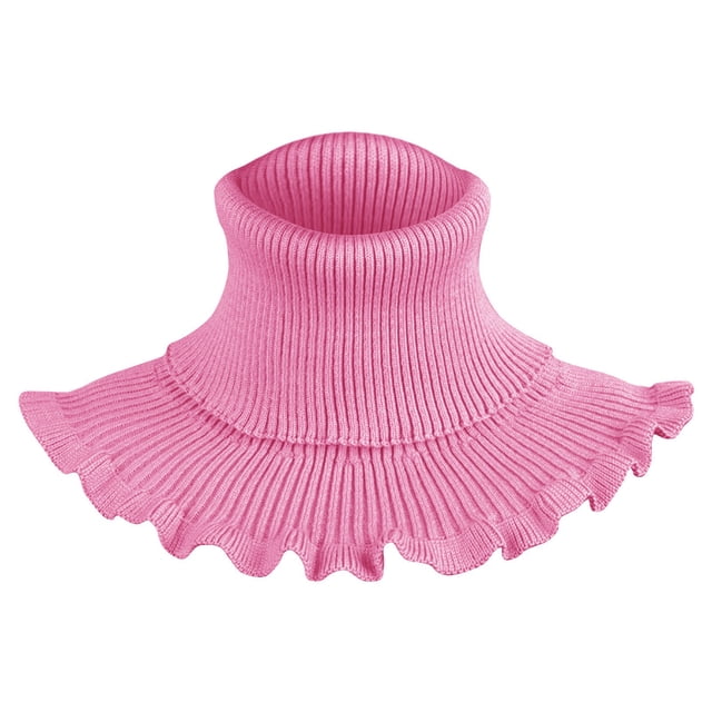 Pink Scarf Ladies Artificial Knit Collar-Warm Turtleneck-Turtleneck-Detachable Turtleneck