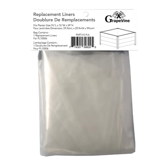 Doublure de remplacement en plastique pour PL10005, 30 po, carrée