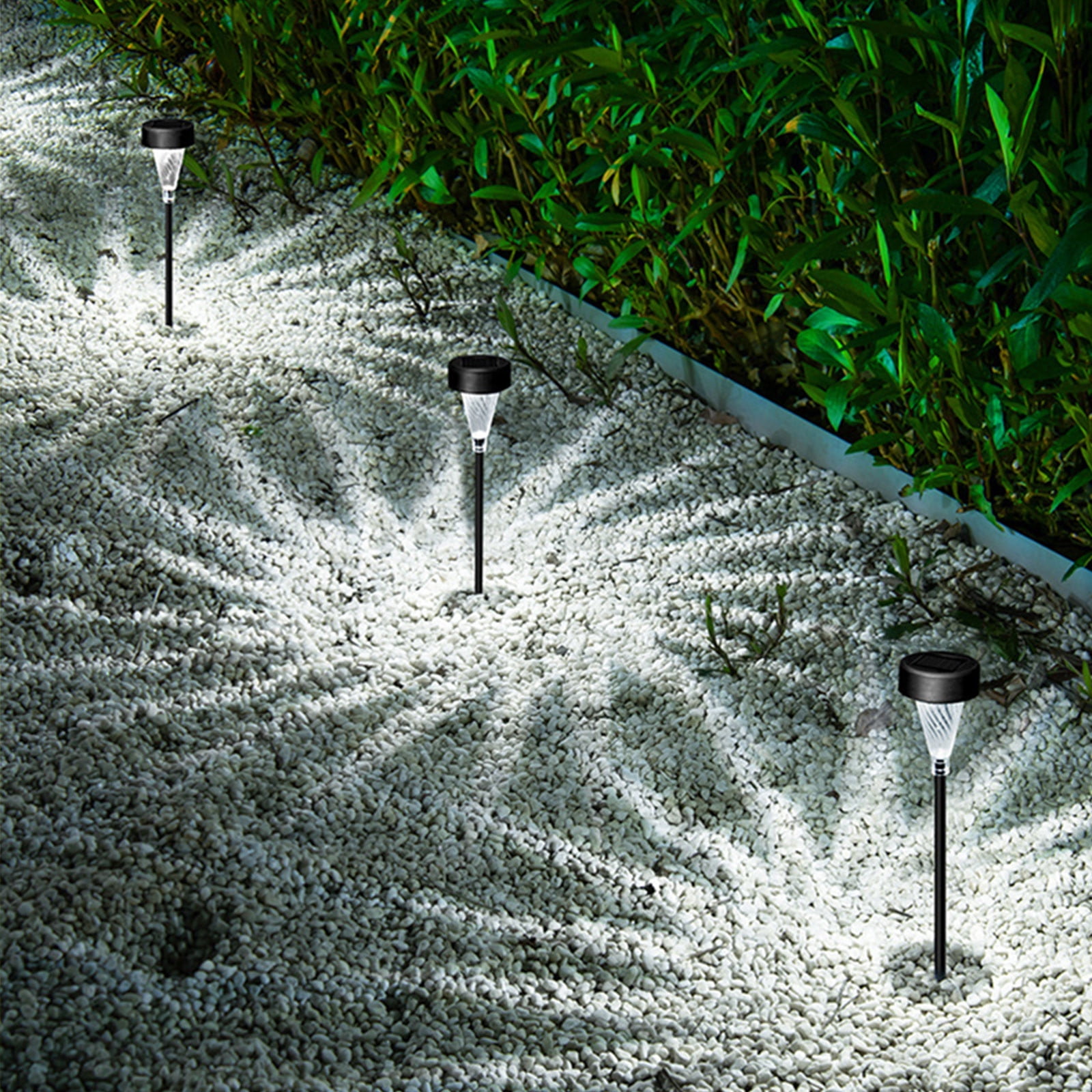 COFEST Solar Lights Outdoor， Water-Resitant， LED Lighting Solar Powered Outdoor Lights Solar Garden Lights for Patio Yard (4Pack) Black