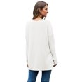 thumbnail image 3 of Innerwin T-shirt à Col Rond pour Femme T-shirt Tenue Quotidienne Couleur Unie T-shirt Ample Blanc m, 3 of 4