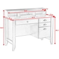 thumbnail image 2 of Patiojoy Wooden Computer Writing Desk Office Study Table with Drawers Black, 2 of 5