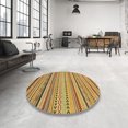 thumbnail image 3 of Ahgly Company Tapis d'Intérieur Carrés Abstraits Jaunes Abstraits pour Aire, 4 Pieds Carré, 3 of 6