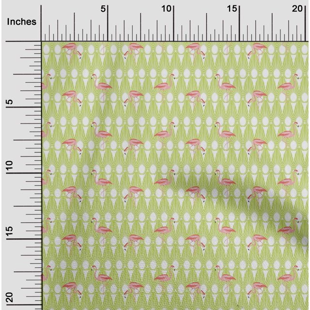 oneOone Cotton Flex Fabric Geometric & Flamingo Bird Print Sewing Fabric BTY 40 Inch Wide