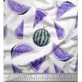 thumbnail image 1 of Soimoi Modal Satin Fabric Watermelon Fruits Print Fabric by Yard 42 Inch Wide, 1 of 3