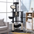 thumbnail image 2 of PawHut Multi-Level Plush Cat Tree for Large Cats Adult, 60" H, Dark Grey, 2 of 8