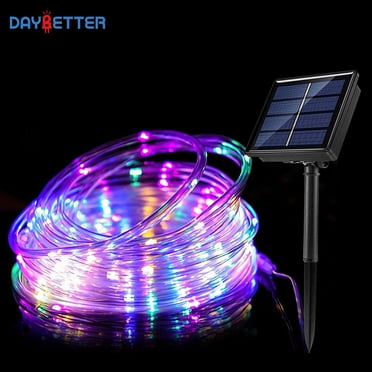 DAYBETTER Solar Outdoor Rope Lights, 33Ft Multi-Colour Waterproof Lights with 100 LEDs for Outside Tree Fence Yard Christmas Lighting Decoration