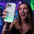 thumbnail image 3 of for iPhone 17 Series Vibrant LED Bowknot Phone Case, Built-in LED Colorful Glowing Cell Phone Cover for Women, Multiple Colors Flash Modes (White, iPhone 17 Pro Max), 3 of 7