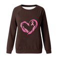 thumbnail image 4 of Rbaofujie Chandails à Capuchon pour Femmes Femmes Mode Décontractée Imprimé Col Rond Ample Manches Longues T-shirt Hauts Blouse Cardigan Brun Chandails pour Femmes, 4 of 4