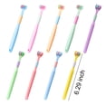 thumbnail image 3 of Thinsony Triple Toothbrush Triple Clean For Efficient Cleaning Plastic Three Head Toothbrush For Cleaning A22 Peach Pink Child 1Set, 3 of 6