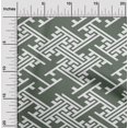 thumbnail image 2 of oneOone Cotton Poplin Olive Green Fabric Geometric Craft Projects Decor Fabric Printed By The Yard 42 Inch Wide, 2 of 4