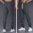 thumbnail image 1 of Ceisia Men Solid Color Loose Casual Pants Elastic Waist Drawstring Sports Gift Work Trousers, 1 of 4