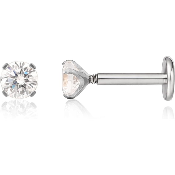 Limerencia 18g Titanium Internally Threaded Tragus Piercing Jewelry Nose Studs Earring for Women or Men