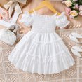 thumbnail image 3 of MEZZALL Robe Tutu pour Tout-Petits Enfants Bébés Filles en Tulle à Volants Couleur Unie Princesse Mariage Fête Robes Robe d'Été Classique, Blanc, 5-6 Ans, 3 of 6