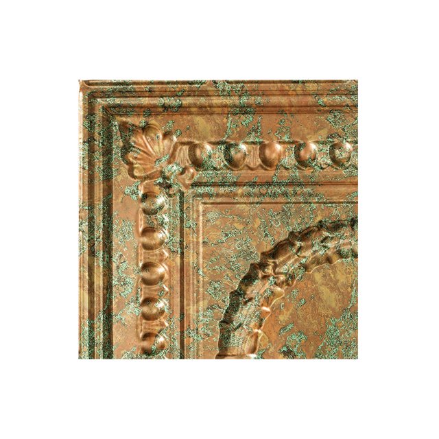 Fasade Easy Installation Rosette Copper Fantasy Glue Up Ceiling Tile/ Ceiling Panel (12" X 12" Sample)