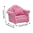 thumbnail image 4 of Single Sofa - Wide Application Single Gift Polyester Application Miniature Single Sofa chequer fringe, 4 of 7