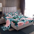 thumbnail image 1 of YST Pink Floral Sheet Set King Size 4Pcs,Spring Nature Rustic Garden Bed Sheets,Green Leaf Retro Flower Sheet Set,Mountain Tropical Botanical Flat Sheet,Soft Luxury Comfy Breathable, 1 of 5