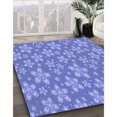 thumbnail image 3 of Ahgly Tapis Rectangulaire Lavable en Machine Intérieur Transitionnel Bleu Denim, 6 Pieds x 9 Pieds, 3 of 7