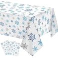 thumbnail image 2 of TIMIFIS A Tablecloth Christmas Winter Decoration Disposable Plastic Tablecloths Red Blue Snowflake Christmas Party Tablecloths Kitchen Appliances, 2 of 2