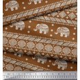 thumbnail image 3 of Soimoi Cotton Duck Fabric Aztec & Tribal Elephant Animal Printed Fabric 1 Yard 56 Inch Wide, 3 of 3