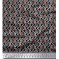thumbnail image 1 of Soimoi Polyester Crepe Fabric Leaves Small Fabric Prints by Yard 52 Inch Wide, 1 of 3