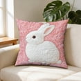thumbnail image 4 of EGNMCR Simples Series Easter Pillow Cover Cute Rabbits Printed Sofa Cushion Cover Holiday Decoration Flock pillowcase, 4 of 6