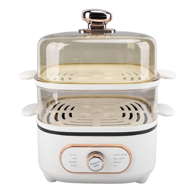 1200W Electric Food Steamer, 2 Tier Steamer Pot Steaming Cookware with 10.5L Stackable Baskets and 2.5L Electric Hot Pot, for Cooking Vegetables, Seafood, Soups, Stews