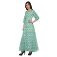 thumbnail image 2 of Moomaya Printed Round Neck 3/4 Sleeve Long Maxi Dress With Drawstring Waist, 2 of 3