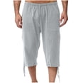 thumbnail image 2 of Weiqiqre Mens Pants Solid Color Casual Pants Casual Loose Straddle Pants Amall Foot Pants Full Length Pants Perfect for Outdoor Work and Casual Streetwear in Spring and Fall Seasons, 2 of 7