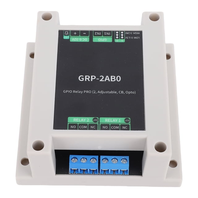 10A 5V 2 Channel GPIO Relay Switch Board Module, Optocoupler Isolation, Industrial Automation Control, ABS Rail Mount Case, for Smart Home Systems