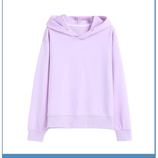 MeetoTime Girls Boys Cotton Oversized Hooded Sweatshirt Loose Solid Color Long Sleeve Pullover Top 2-12 Years