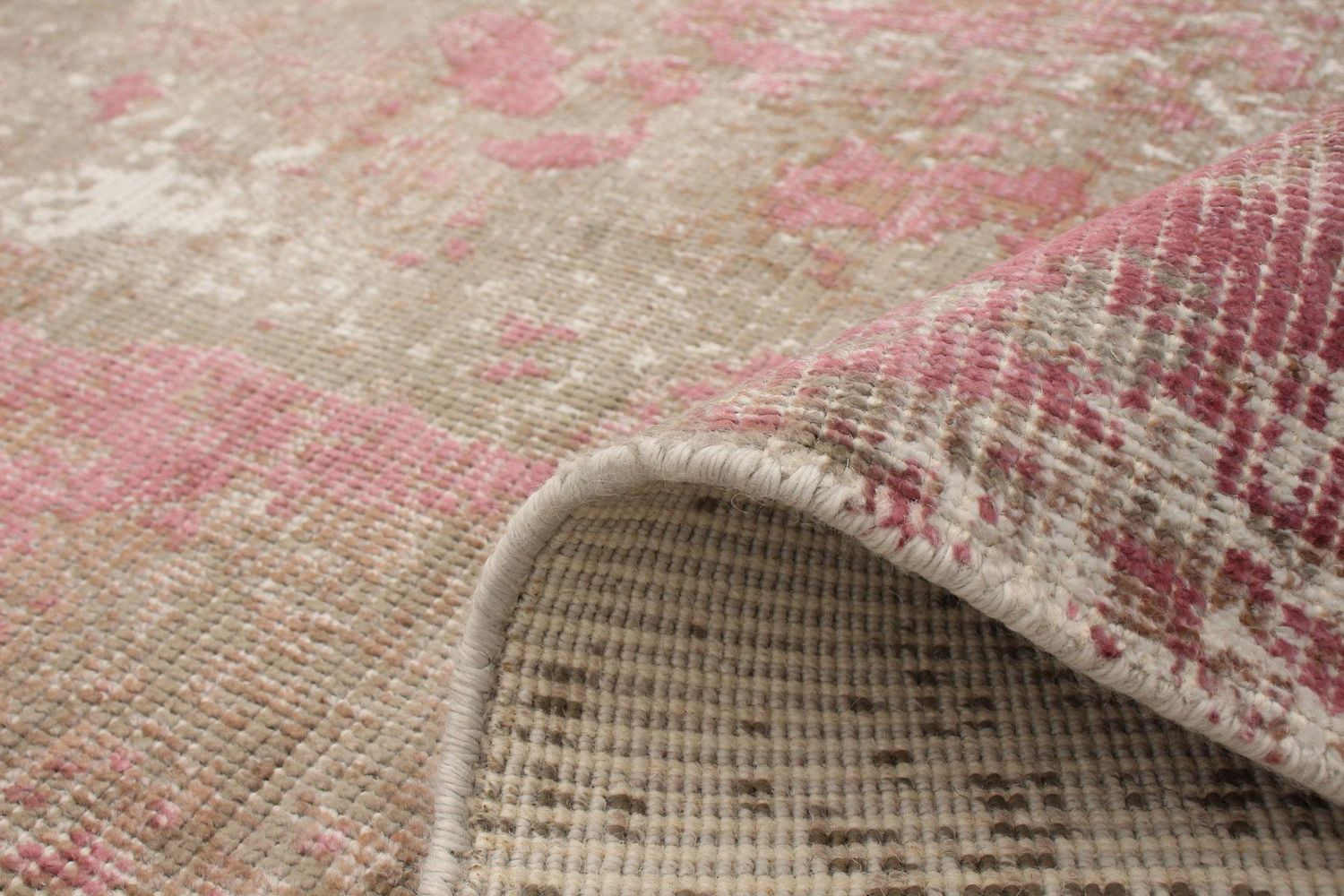 ECARPETGALLERY 5'0" x 7'8" Contemporary Galleria Hand Loomed Area Rug for Living Room, Dining Room and Bedroom in Pink