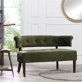 thumbnail image 2 of Jennifer Taylor Home Jared Roll Arm Tufted Bench Settee Olive Green Velvet, 2 of 13