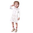 thumbnail image 1 of LUOGENLI Robe pour Enfants à Pois Fins Pailletée à Sequins à Manches Longues à Col Ras du Cou Robe T-Shirt Droite Jupe Maxi avec Short et Fente Argent 3-4 Ans, 1 of 4