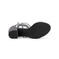 thumbnail image 3 of BLISSFUL STEP Women's Open Toe Lace up Sandals Mid Block Heels Sandals Grey 9, 3 of 8