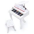thumbnail image 1 of Hape Piano à Queue de Luxe pour Enfants Clavier Électrique 30 Touches Jouet et Banc, Blanc, 1 of 5