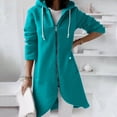 thumbnail image 2 of Pisexur Shacket Jacket Women Solid Color Hoodie Zipper Long Sleeve Sweatshirt Irregular Hem Long Coat Top With Pockets Pocketed Shirts Fall Jacket Shackets, 2 of 8