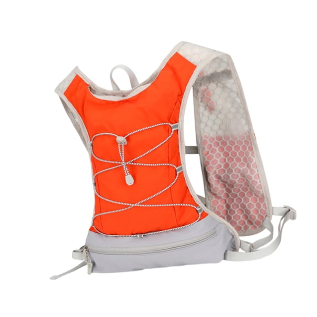 Almencla Men Running Vest Reflective Gear Outdoor Sports Bag for Hiking Trail Jogging Orange