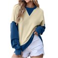 thumbnail image 4 of Posijego Survêtement pour Femmes 2 Pcs à Blocs de Couleur, Chandail à Col Rond, Chandails Molletonnés, Pantalons, Tenue de Détente, Ensemble de Sport, 4 of 7